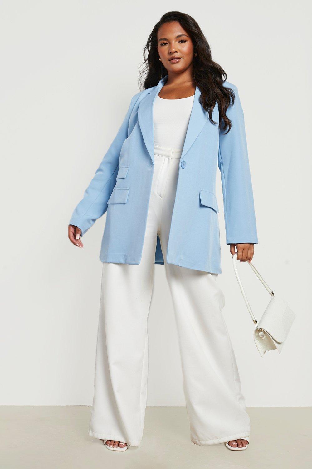 Plus Oversized Double Pocket Detail Blazer